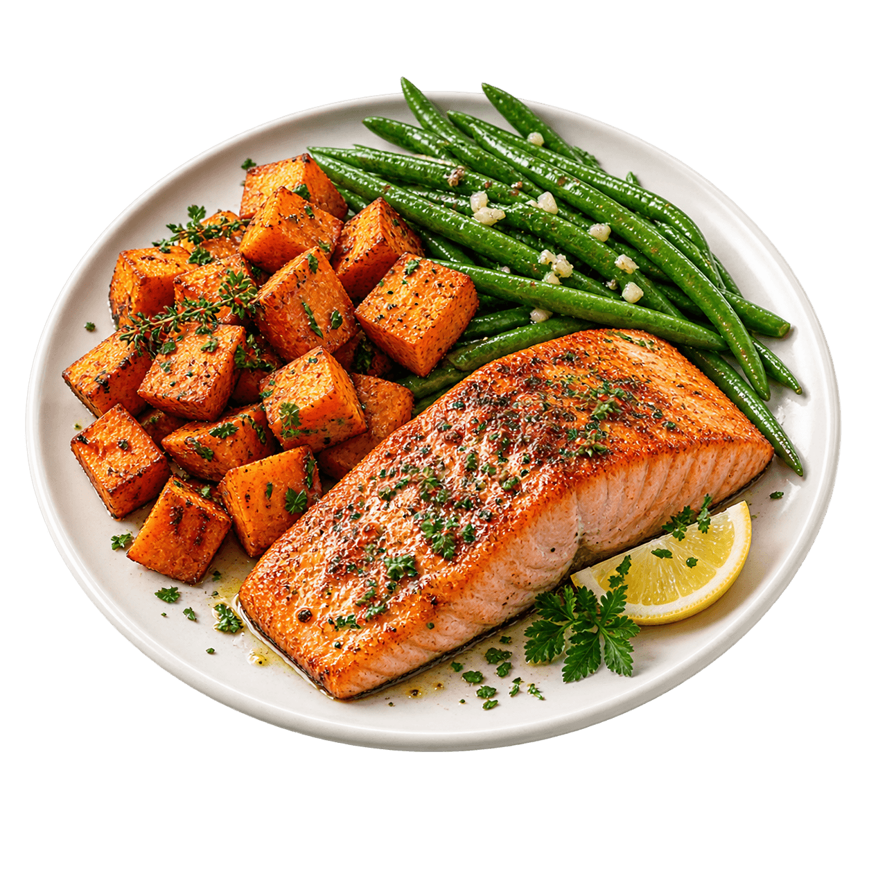 Salmon, Sweet Potato & Greens